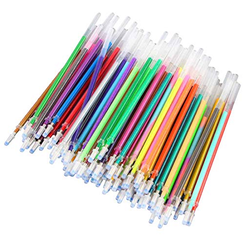 Demarkt Gelstift-Nachfüllpatronen,Gel Pen glitter 0,7mm Gelschreiber ersatzmine Refill Set 24 Farben für Ausmalbücher,Scrapbooking, Bastelarbeiten von Demarkt