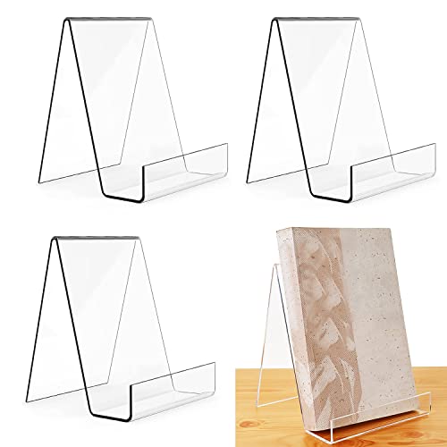 Demarsen 3PCS Acryl Buchständer Plexiglas Buchständer Klarer Acryl-Bücherständer A4 Buchstütze book stand Flyerständer für Büchern,Notebooks,Bilderalben,Bilderbücher von Demarsen