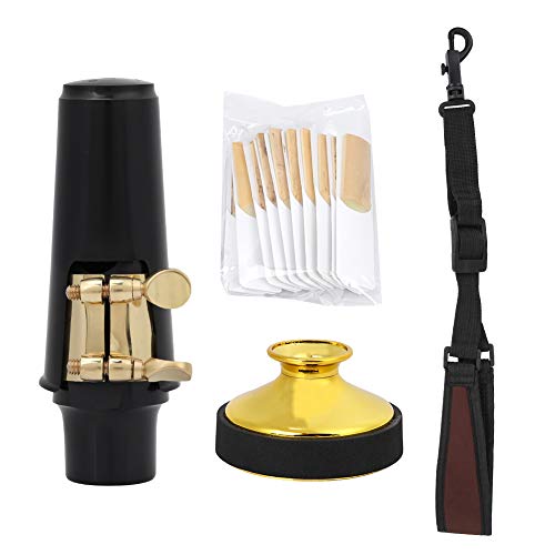 4 in 1 Saxophone Set Sax Reed Mouthpiece Cap MuteNeck Strap for Alto Sax Accessory 4 in 1 Saxophone Set Sax Reed Mouthpiece Cap MuteNeck Strap for Alto Sax Accessory von Demeras