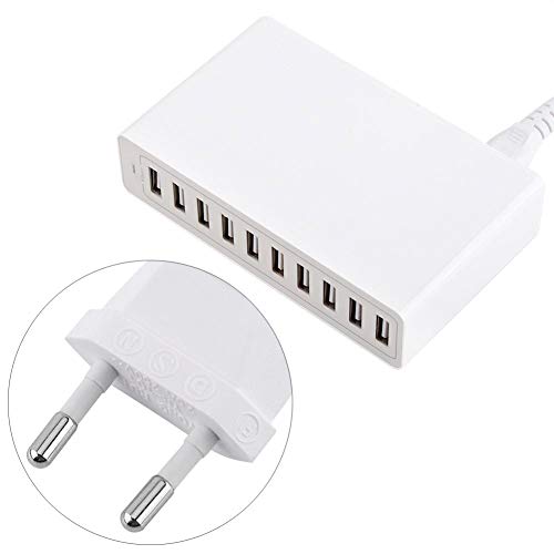 50W 10-Port USB, intelligenter Mehrfachsicherheitsschutz USB-Ladegerät mit mehreren Anschlüssen für Drucker für externe Laufwerke, MP3-Player und mehr. von Demeras