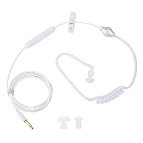 Demeras In-Ear-Headsets Air Tube Security-Ohrhörer Anti-Strahlen-Kopfhörer Einzelohr mit Mikrofon für Mobiltelefongeräte(Weiß) von Demeras