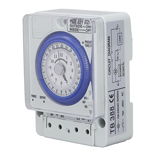 Demeras Mechanischer Timer, hochzuverlässiger Uhrentyp Präziser 100‑240 VAC Zeitsteuerungsschalter für kleine Mengen für Supermärkte für Umspannwerke von Demeras