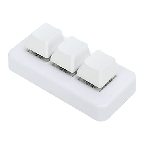 Demeras Mini-3-Tasten-Tastatur, 3-Tasten-Tastatur, USB-LED, angenehmes Handgefühl zum Arbeiten von Demeras