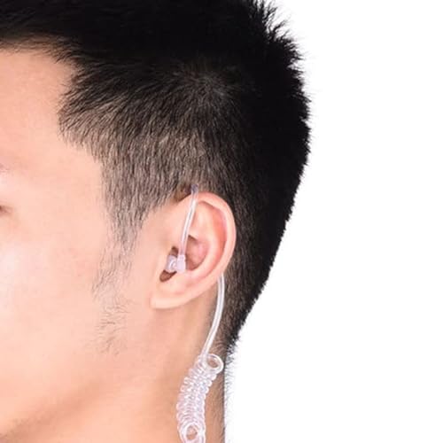 Demeras Ohrhörer Universal 2Pin Covert Air Acoustic Tube In-Ear-Headset 2-Wege-Radio Wakie Talkie Ohrhörer mit PTT-Mikrofon von Demeras