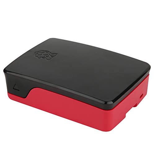 Demeras Schutzhülle für Raspberry Pi, Offizielle Gehäuse ABS Gehäuseabdeckung mit Snap in Slot für Raspberry Pi 4B Gehäuse(Schwarz Rot) von Demeras