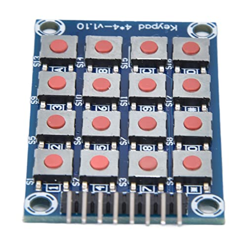 Demeras Tastaturschalter mit 16 Tasten, 8-polig, kompakte Größe, platzsparend, feine Handwerkskunst, multifunktionales 4x4-Array-Tastaturmodul für Entwicklungsprojekte von Demeras