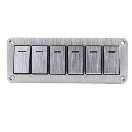 Rocker Switch Panel, vorverdrahtetes leuchtendes wasserdichtes Schaltpanel 5 Pin On Off Tight Aluminiumlegierung und PC 12V-24V SPST mit DIY-Aufkleber für RV UTV von Demeras