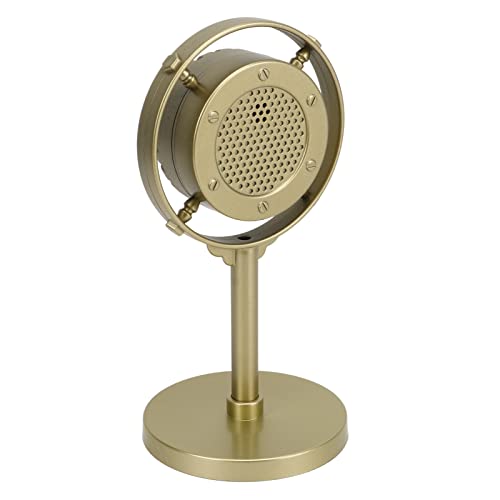 Vintage-Mikrofon-Requisite, klassisches Mikrofon-Requisitenmodell aus Kunststoff mit exquisiter Handwerkskunst für Partyaufnahmen(Gold) von Demeras