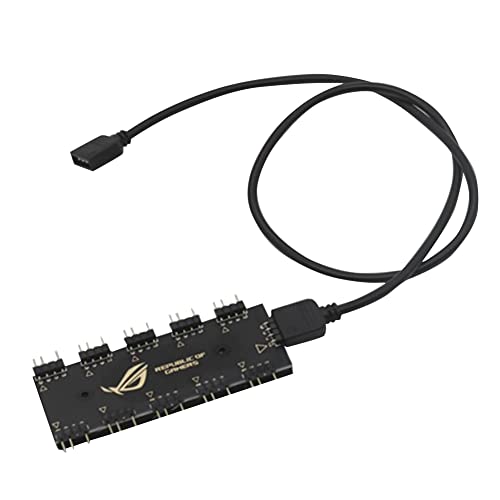 5V 3Pin Motherboard RGB Hub RGB LED Splitter 1 zum 10 RGB Verlängerungskabel für GIGABYTE AURA Sync (5V 3-poliger) von Demiawaking