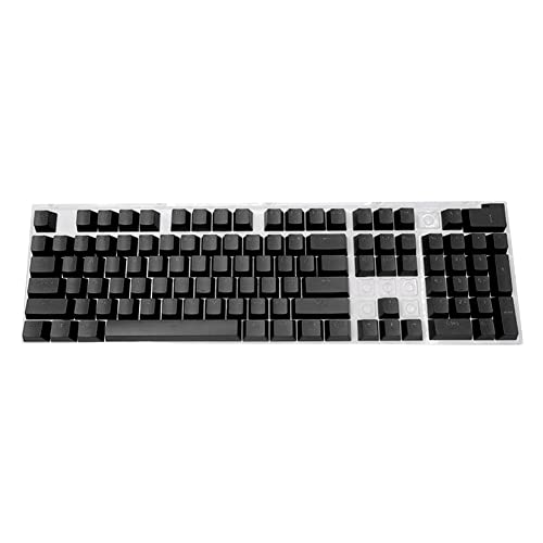 Demiawaking 104 Tasten für mechanische Tastatur, Universal-Kappen-Set für mechanische Tastatur, ergonomische Tastatur, Ersatztasten für mechanische Tastatur (schwarz) von Demiawaking