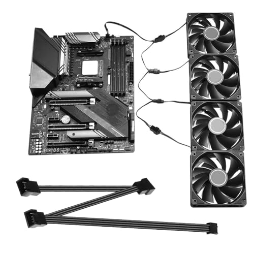 Demiawaking 2 Stück 4-Pin PWM Fan Splitter Kabel, Buchse auf Stecker Verteiler Kabel, PWM Verlängerungskabel, Multi-Lüfter-Anschluss, PWM Lüfterkabel für Computer-CPU (3 Wege) von Demiawaking