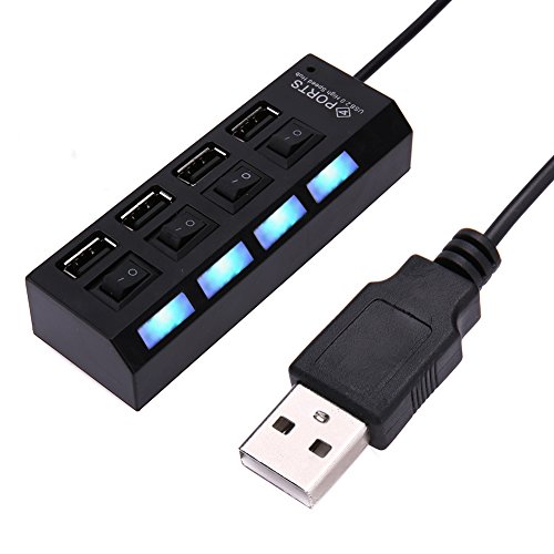 Demiawaking 4 Port USB HUB Ladegerät Dock Station Schnellladegerät mit Blinker und Schalter von Demiawaking