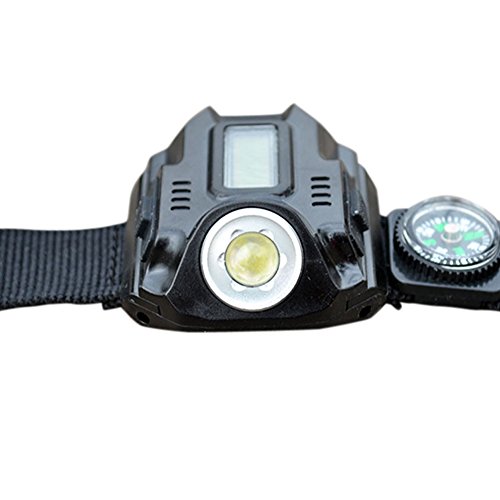 Demiawaking CREE LED Taktische Display Wiederaufladbare Taschenlampe Armbanduhr von Demiawaking