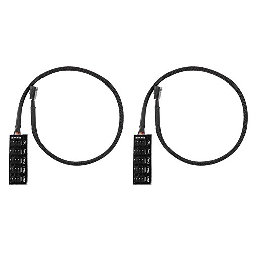 Demiawaking Gehäuse PC-Kühler Kabel Lüfter Kabel 1 Buchse auf 4 Stecker 4Pin Sockel 4-Port Fan Hub Splitter für Multi Fach PWM Fan PC DIY (2Stk.) von Demiawaking