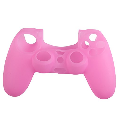 Demiawaking Silikon Gummi Weiche Hüllen Abdeckung für PS4 Controller Griff Handgriff Konsole (Pink) von Demiawaking