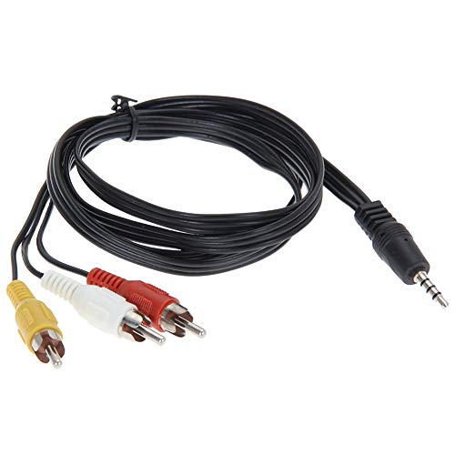 demiawaking 3,5 mm Klinke auf 3 RCA Adapter Kabel Audio Video AV Converter 1,2 m 4 ft (1 Stück) von Demiawaking