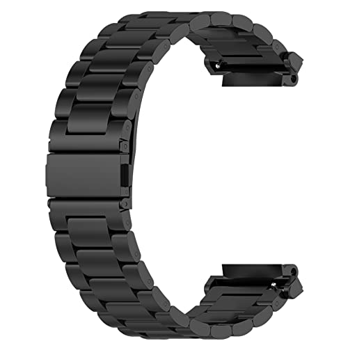 Demupai Armband Kompatibel mit Amazfit T-Rex 2, Edelstahl Metall Ersatzarmband für Amazfit T-Rex 2 (Schwarz) von Demupai