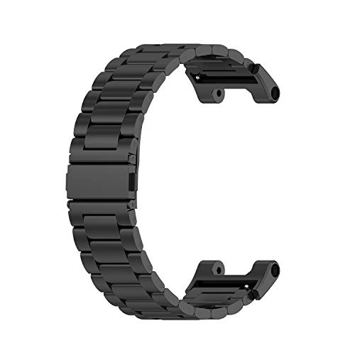 Demupai Armband Kompatibel mit Amazfit T-Rex A1918, Edelstahl Metall Ersatzarmband für Amazfit T-Rex Pro (Schwarz) von Demupai