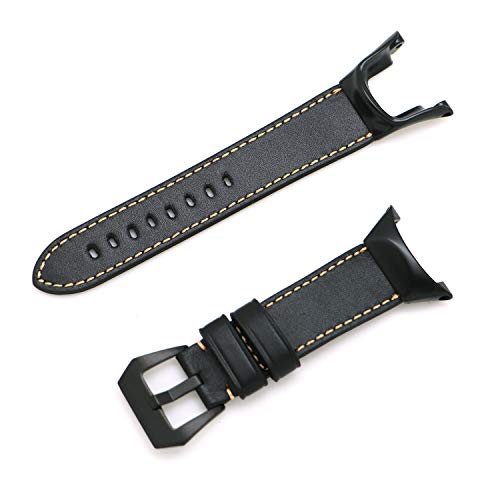 Demupai Leder armband Kompatibel mit Suunto Ambit 3 Sport/ 3 Run/3 Peak, Ersatz Premium Echte Lederband, Uhrenarmband für Suunto Ambit 1/2/2S/2R (Schwarz) von Demupai