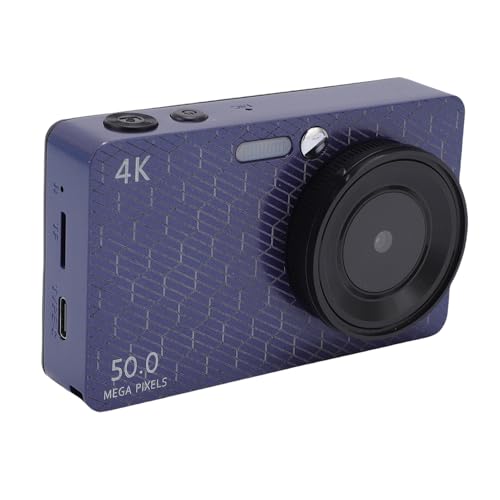 50-MP-4K-Digitalkamera mit 16-fachem Digitalzoom, Autofokus, 2,8-Zoll-Bildschirm, Fülllicht mit Mehreren Filtern für den Campus, Unterstützt Bis zu 128 GB Speicherkarte (Blue) von Denash
