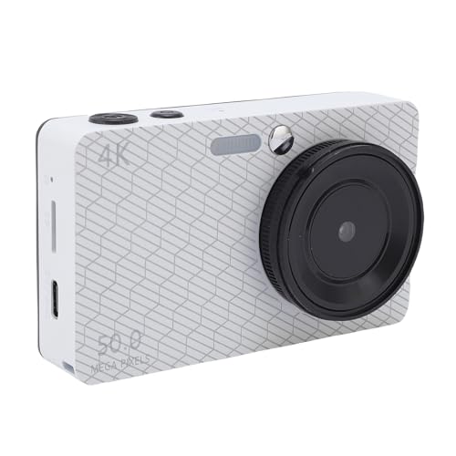 50-MP-4K-Digitalkamera mit 16-fachem Digitalzoom, Autofokus, 2,8-Zoll-Bildschirm, Fülllicht mit Mehreren Filtern für den Campus, Unterstützt Bis zu 128 GB Speicherkarte (White) von Denash