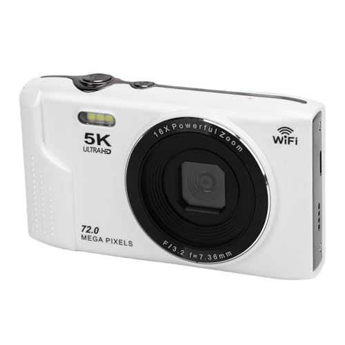 5K Digitalkamera, 72MP Digitalkameras für die Fotografie mit 16 -facher Zoom, Autofokus -Kompaktkamera mit 2,8 -Zoll -Ultra -HD -Bildschirm für die Fotografie (64GB) von Denash