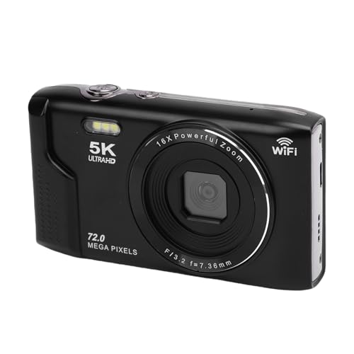 5K Digitalkamera, 72MP Digitalkameras für die Fotografie mit 16 -facher Zoom, Autofokus -Kompaktkamera mit 2,8 -Zoll -Ultra -HD -Bildschirm für die Fotografie (64GB) von Denash