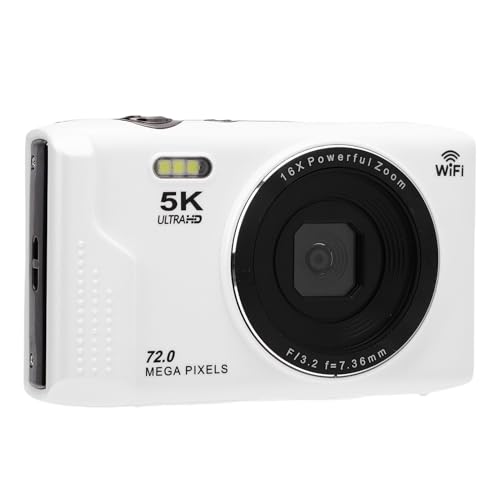 5K Digitalkamera, 72MP Digitalkameras für die Fotografie mit 16 -facher Zoom, Autofokus Kompaktkamera mit 2,8 -Zoll -Ultra -HD -Bildschirm für die Reise (32GB) von Denash