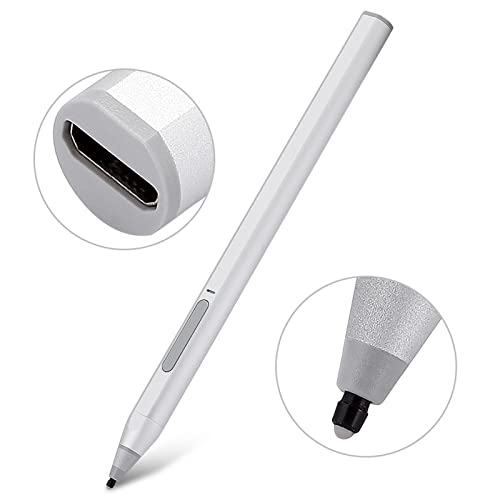 Aktiver Stylus Pen, Wiederaufladbarer Touchscreen Stylus Tablet Smart Stylus Pen Magnetischer Adsorptions Stylus Pencil Fit für Pro 5 6 7 (Silver) von Denash