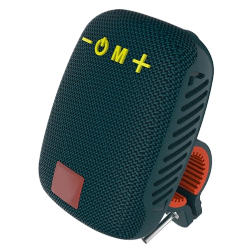 Denash Fahrrad-Lautsprecher, IPX5 Wasserdicht, über USB Wiederaufladbar, FM-Radio, Tragbarer Lenkerlautsprecher mit Speicherkartensteckplatz, Zum Radfahren (Dunkelblau) von Denash