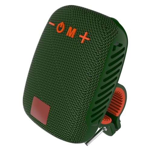 Denash Fahrrad-Lautsprecher, IPX5 Wasserdicht, über USB Wiederaufladbar, FM-Radio, Tragbarer Lenkerlautsprecher mit Speicherkartensteckplatz, Zum Radfahren (dunkelgrün) von Denash