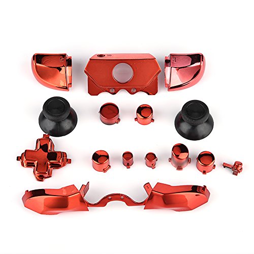 Denash Full Button Set für One, Full Buttons Set Mod Kits Mod Ersatz für One Controller 3,5-mm-Klinke(Rot) von Denash