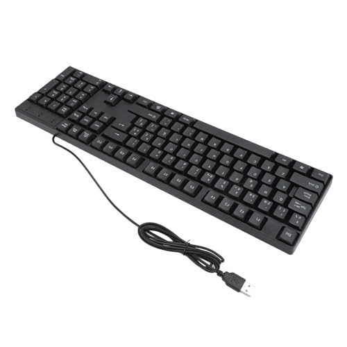 Denash USB-Tastatur mit Kabel, Robuste Tastatur in Minderheitensprache, 4,9 Fuß Langes Kabel und 104 Tasten für das Büro (Spanisches QWETZ-Layout) von Denash