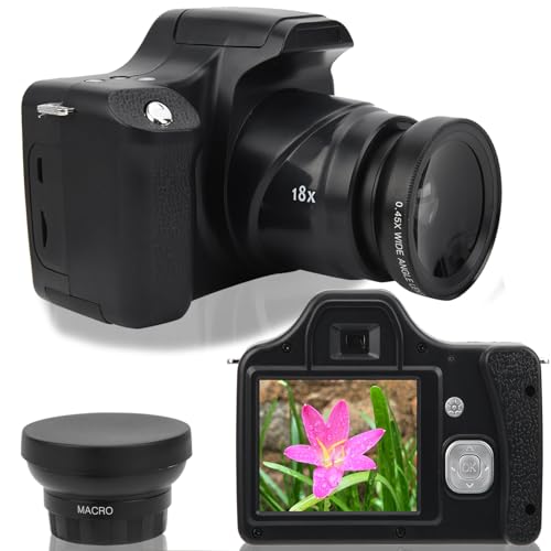Digitalkamera, Tragbare Kamera mit 3-Zoll-LCD-Bildschirm, HD-Spiegelreflexkamera mit Langer Brennweite und 18-fachem Zoom und Akku mit Großer Kapazität für die (Standardversion + Digitalkamera, Tragbare Kamera mit 3-Zoll-LCD-Bildschirm, HD-Spiegelreflexkamera mit Langer Brennweite und 18-fachem Zoom und Akku mit Großer Kapazität für die (Standardversion + von Denash