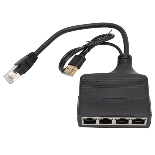 Gigabit-Internet-Splitter, Ethernet-Splitter, RJ45-Schnittstelle, Stabiles Signal 1 in 4 Out für TV-Computer von Denash