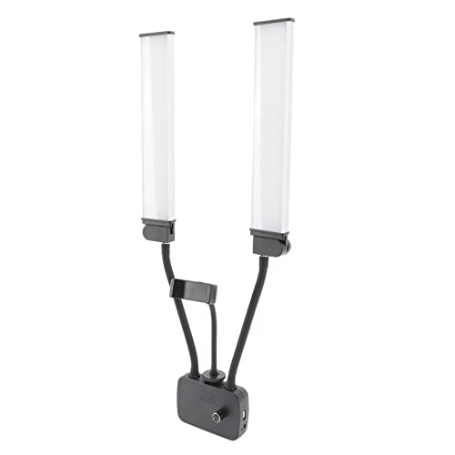 LED-Fülllicht, 3200 K Bis 5600 K, Doppelarmiges LED-Videolicht mit Telefonhalter, Einstellbare Helligkeit, LED-Licht-Fotostudio-Set (EU-Stecker) von Denash