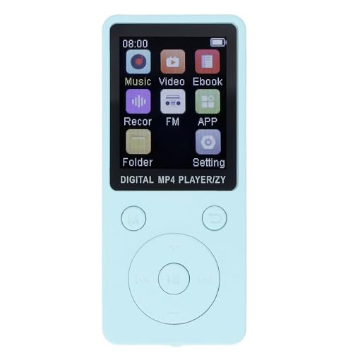 MP3-Player mit Bluetooth, HiFi-Sound, 1,8-Zoll-Bildschirm, Tragbarer Musik-Player mit Kopfhörern, Rauschunterdrückung, MP4-MP3-Player, Erweitert auf Bis zu 128 GB (Blue) von Denash