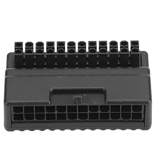 Motherboard 24-Pin-Buchse auf 24-Pin-Stecker, 24-Pin-Buchse auf 24-Pin-Stecker, PVC-Material, Mehrschichtiges Board-Isolationsgehäuse, ATX 24-Pin-90-Grad-Adapter für Desktop-PC von Denash