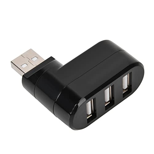 Multi-Port-Hub, Plug-and-Play-USB-Hub-Anschlüsse, USB 2.0 Rotate Splitter-Adapter-Hub für PC-Notebooks, Unterstützung um 180 Grad Gedreht (Black) von Denash