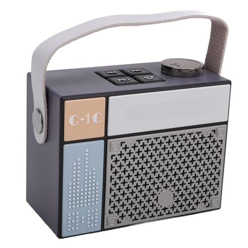 Niedlicher Bluetooth-Lautsprecher Im Pixel-Stil, Tragbarer Stereo-Lautsprecher, 800-mAh-Lautsprecher Im Modischen Stil, für Wohnzimmer, Schlafzimmer, Küche Im Freien (Grey) von Denash