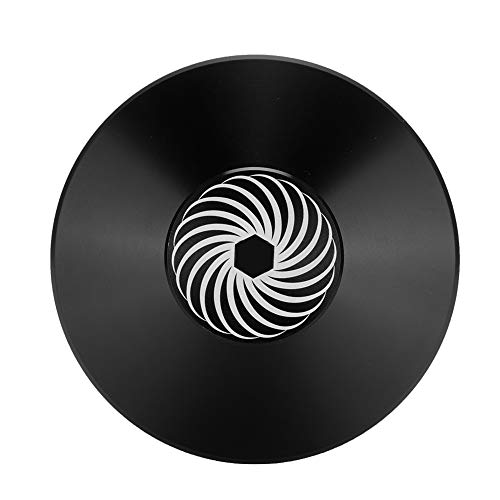 Schallplattenklemme Audio Disc Plattenspieler Aluminium Plattenspieler Gewicht LP Disc Stabilizer Vibration Reducer(Schwarz) von Denash
