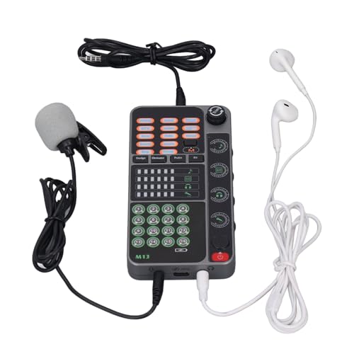 Sprachverzerrer, Tragbarer Bluetooth-Sprachverzerrer mit 16 Soundeffekten, Tragbare Soundkarte, Sprachverzerrer für Live-Streaming von Denash