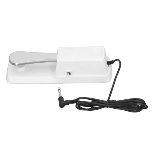 Sustain-Pedal für Keyboard, Universelles Sustain-Pedal mit 6,35-mm-Anschluss, Sustain-Fußpedal für MIDI-Keyboards, Digitalpianos (WHITE) von Denash