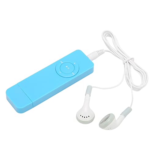 USB-MP3-Player, Verlustfreier Klang, Tragbarer Digitaler Musik-Player mit Kopfhörern und Trageband, MP3-Musik-Player für Kinder und Erwachsene, Unterstützt Bis zu 64 GB (Blue) von Denash