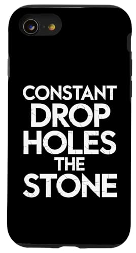 Constant Drop Holes The Stone - Denglisch Spruch Hülle für iPhone SE (2020) / 7 / 8 von Denglisch für Beginners