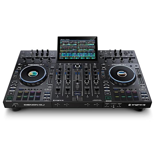 Denon DJ PRIME 4+ Standalone DJ-Controller mit Stem-Trennung auf 4 Decks, WLAN-Streaming, Drop Sampler Mixer, 10.1" Touchscreen, Beleuchtungssteuerung von Denon DJ