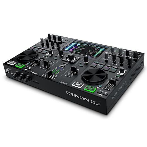 Denon DJ PRIME GO - Tragbares DJ Set, Smart DJ-Konsole mit 2 Decks, WLAN- Streaming, 7-Zoll HD-Touchscreen und wiederaufladbarer Batterie von Denon DJ