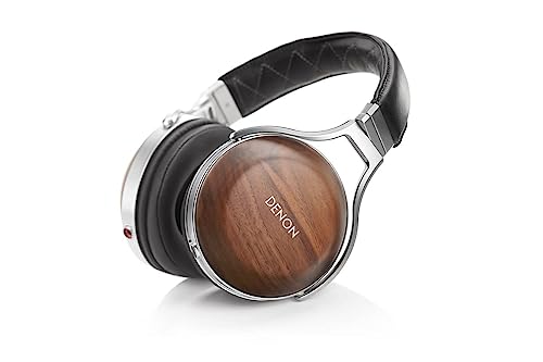 Denon AH-D7200 Premium Over Ear Kopfhörer mit Ohrschalen aus Walnussholz, HiFi-Kopfhörer, Hi-Res Audio, 50mm FreeEdge-Treiber, abnehmbares 7N-Kupferkabel, Schwarz von Denon