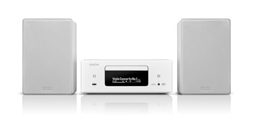 Denon CEOL N-12DAB Kompaktanlage, HiFi Verstärker mit Lautsprechern, CD-Player, Musikstreaming, HEOS Multiroom, Bluetooth, WLAN, AirPlay 2, Alexa Kompatibel, 2 Optische TV-Eingänge, DAB+ Radio von Denon