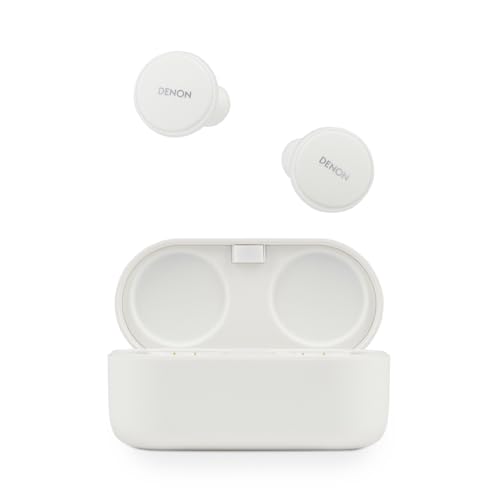 Denon PerL Pro Premium True Wireless-Kopfhörer, personalisiertes Klangprofil mit Masimo Adaptive Acoustic Technology, Geräuschunterdrückung, Wasserbeständigkeit und integrierten Mikrofonen, weiß von Denon